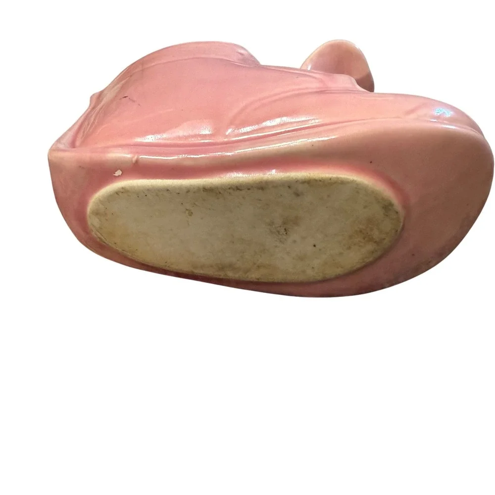 Vintage Pink Ceramic‎ Baby Shoe Planter Succulent Holder Decor